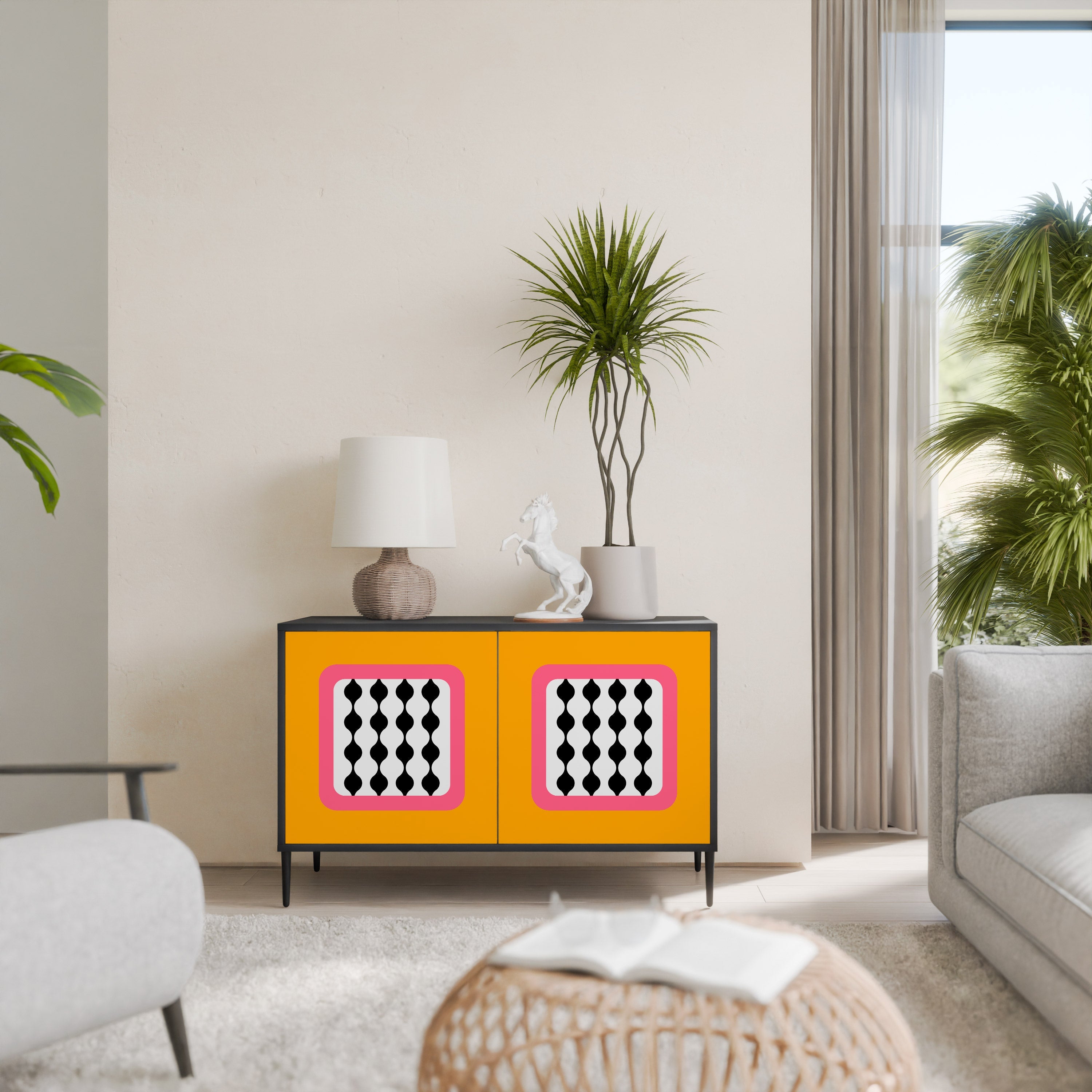 TEARS IN HEAVEN Aparador de 2 Portas em Acabamento Preto