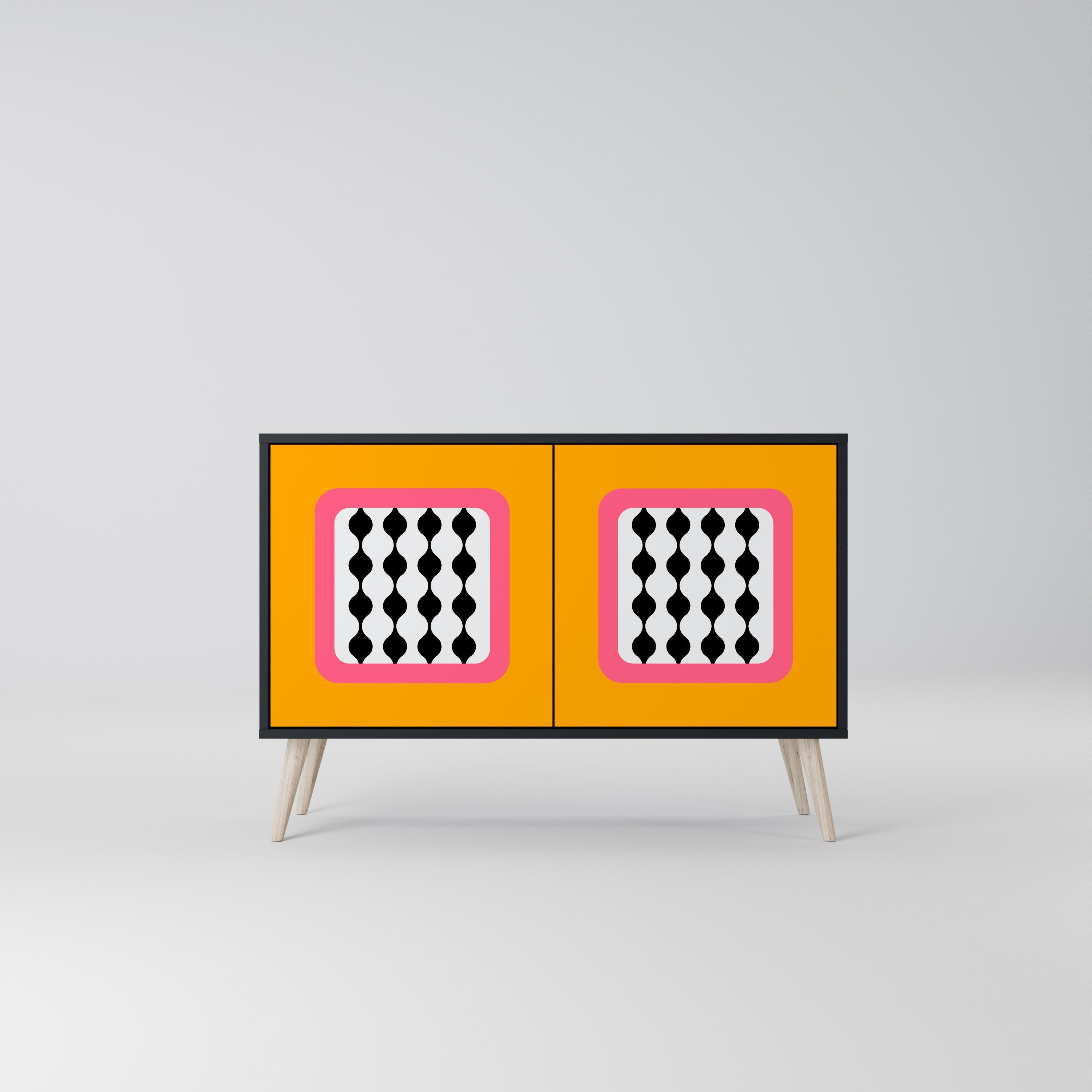 TEARS IN HEAVEN Aparador de 2 Portas em Acabamento Preto