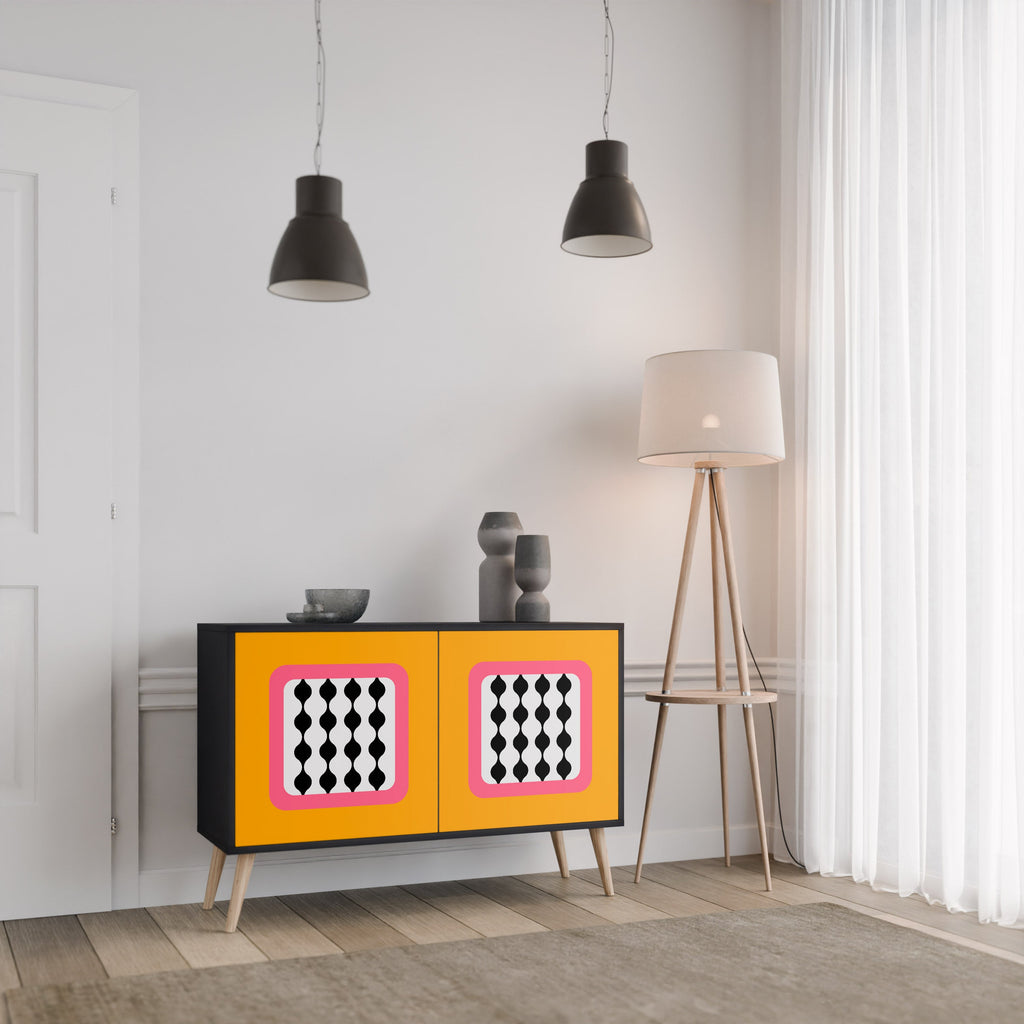 TEARS IN HEAVEN 2-Door Sideboard in Black Finish