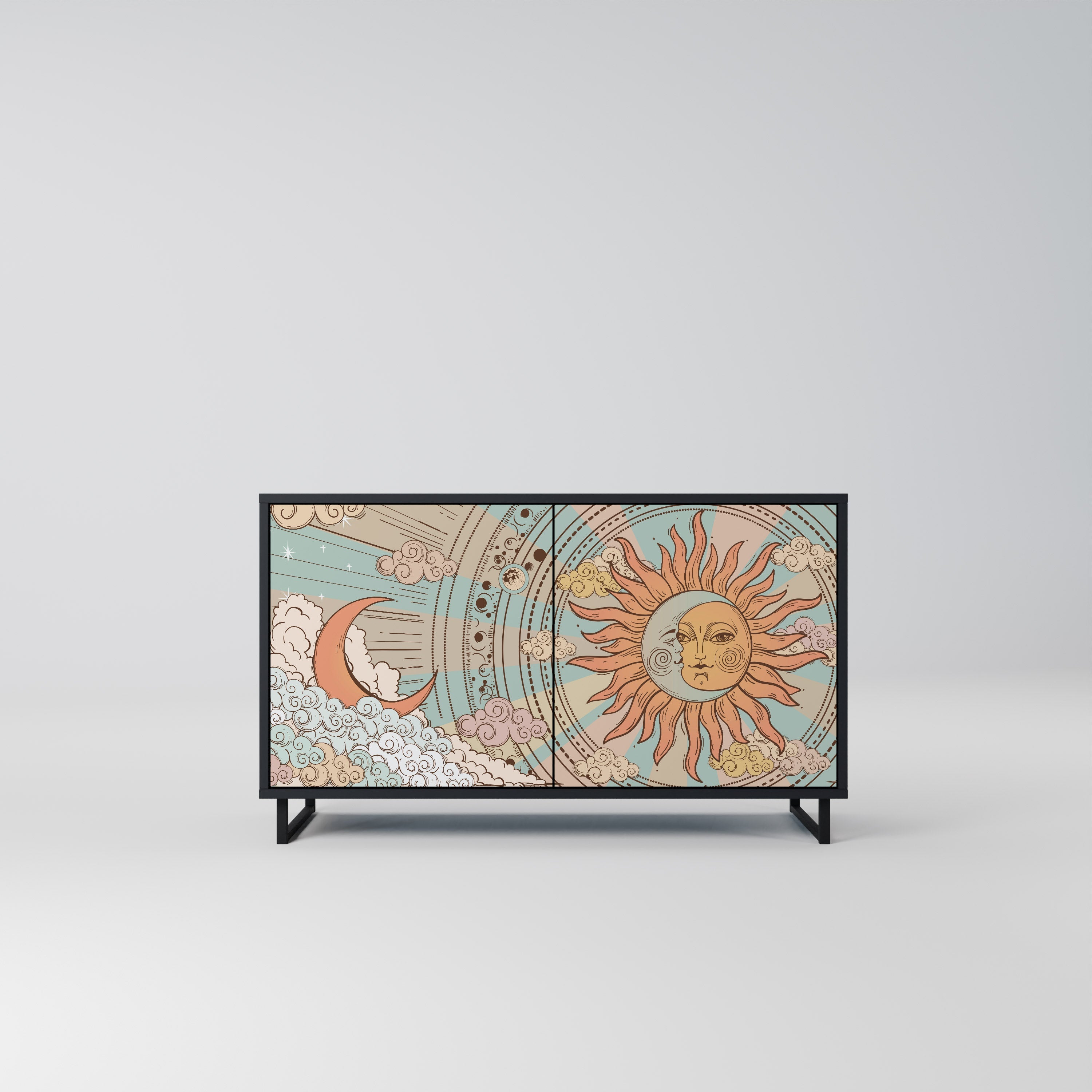 MYSTICAL STRUCTURE Aparador de 2 Portas em Acabamento Preto