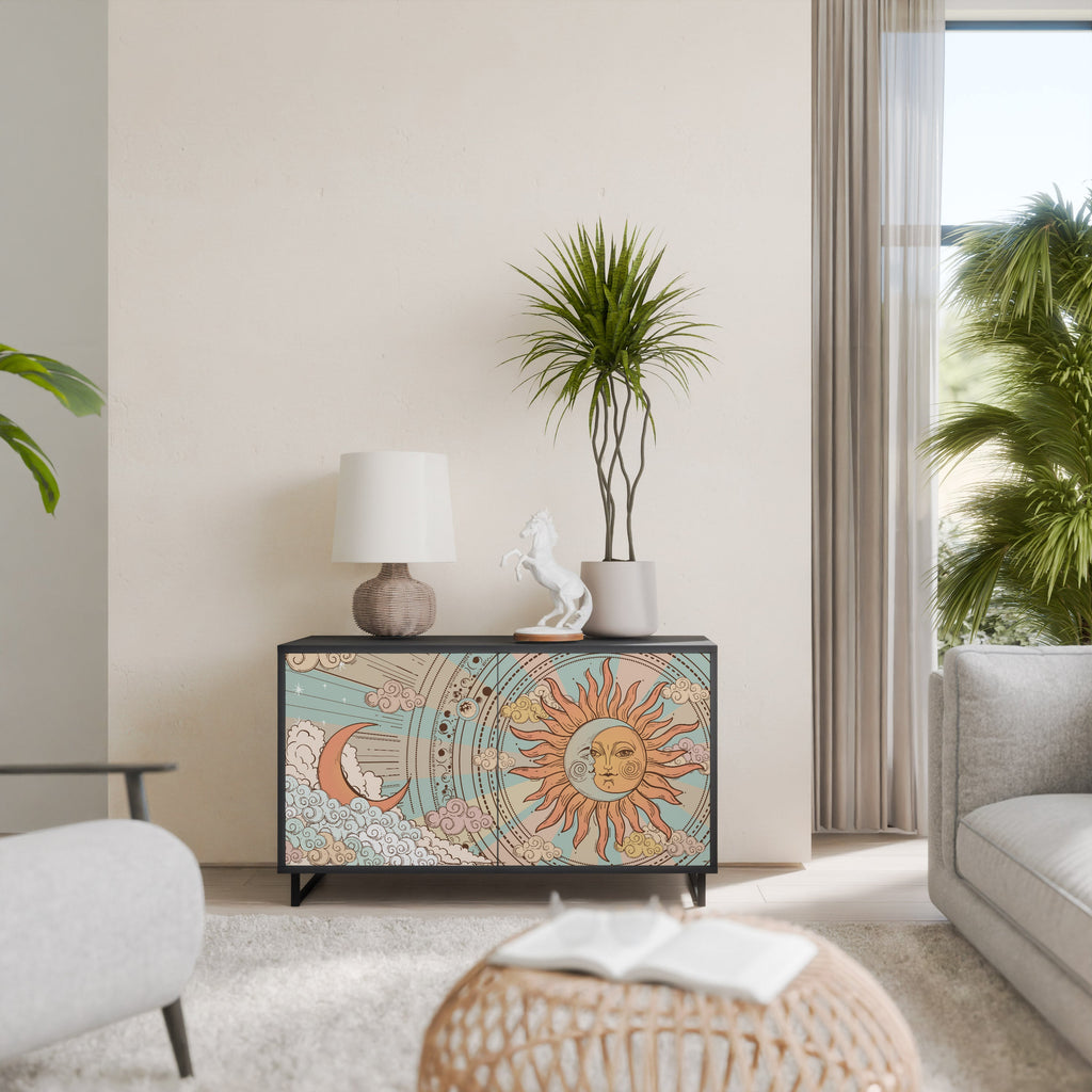 MYSTICAL STRUCTURE 2-Door Sideboard in Black Finish