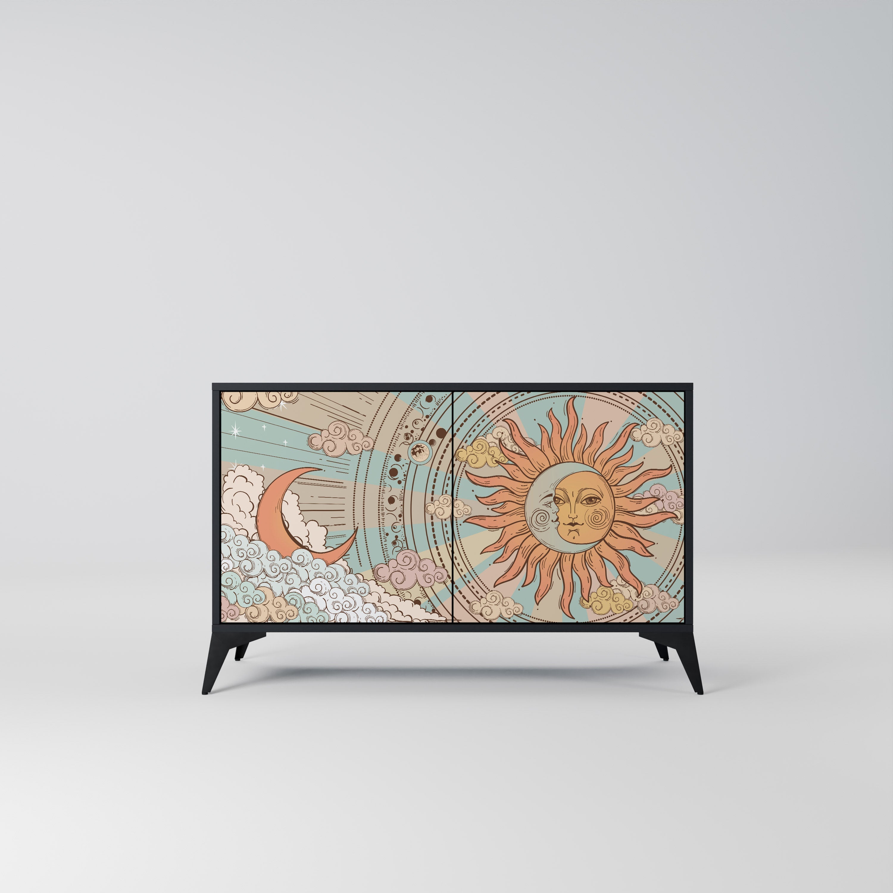 MYSTICAL STRUCTURE Aparador de 2 Portas em Acabamento Preto