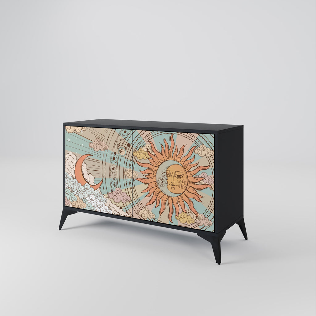 MYSTICAL STRUCTURE 2-Door Sideboard in Black Finish