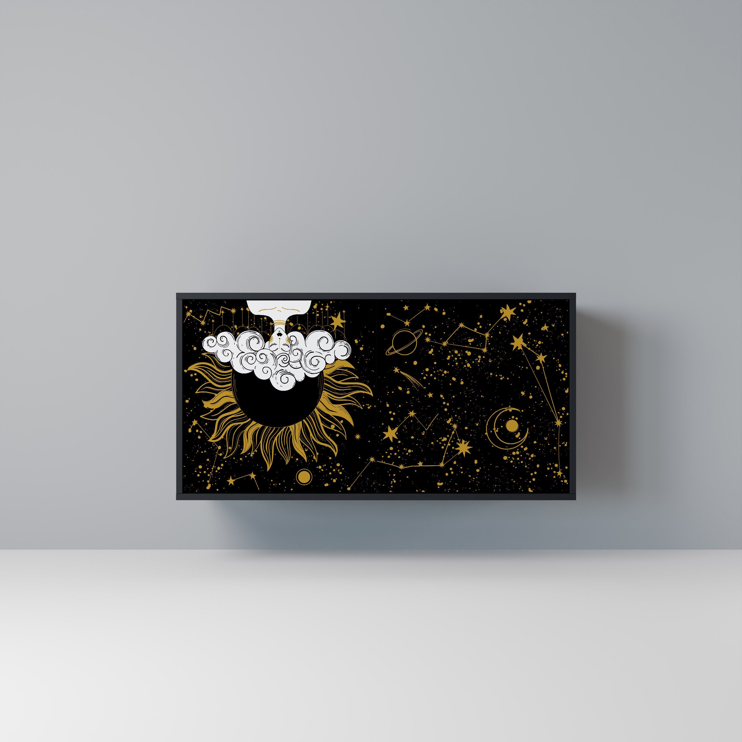 STELLAR CONSTELLATIONS Aparador de 2 Portas em Acabamento Preto