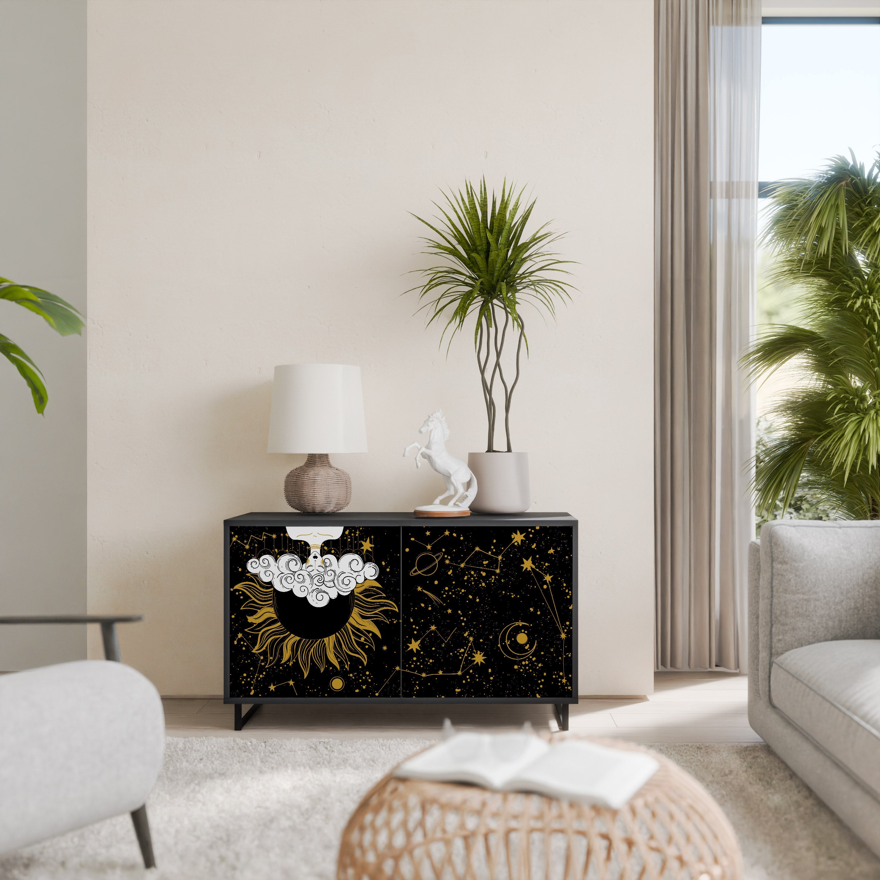 STELLAR CONSTELLATIONS 2-Door Sideboard in Black Finish