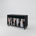 COLLAGE OF RECTANGLES 2-Door Sideboard in Black Finish