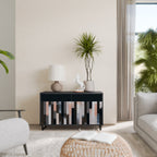 COLLAGE OF RECTANGLES 2-Door Sideboard in Black Finish