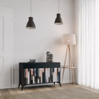 COLLAGE OF RECTANGLES 2-Door Sideboard in Black Finish