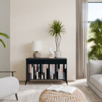 COLLAGE OF RECTANGLES 2-Door Sideboard in Black Finish