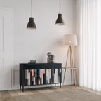 COLLAGE OF RECTANGLES 2-Door Sideboard in Black Finish