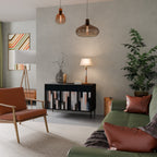 COLLAGE OF RECTANGLES 2-Door Sideboard in Black Finish