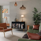 COLLAGE OF RECTANGLES 2-Door Sideboard in Black Finish