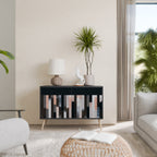 COLLAGE OF RECTANGLES 2-Door Sideboard in Black Finish