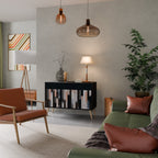 COLLAGE OF RECTANGLES 2-Door Sideboard in Black Finish