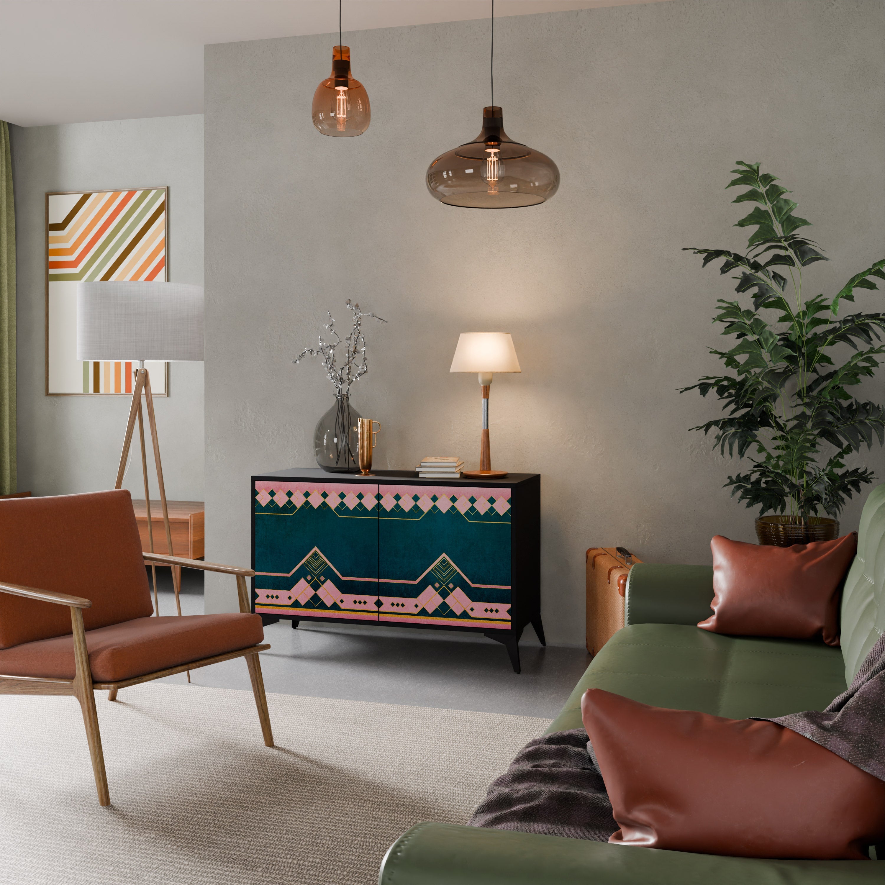 ROYAL COMPOSITION 2-Door Sideboard in Black Finish