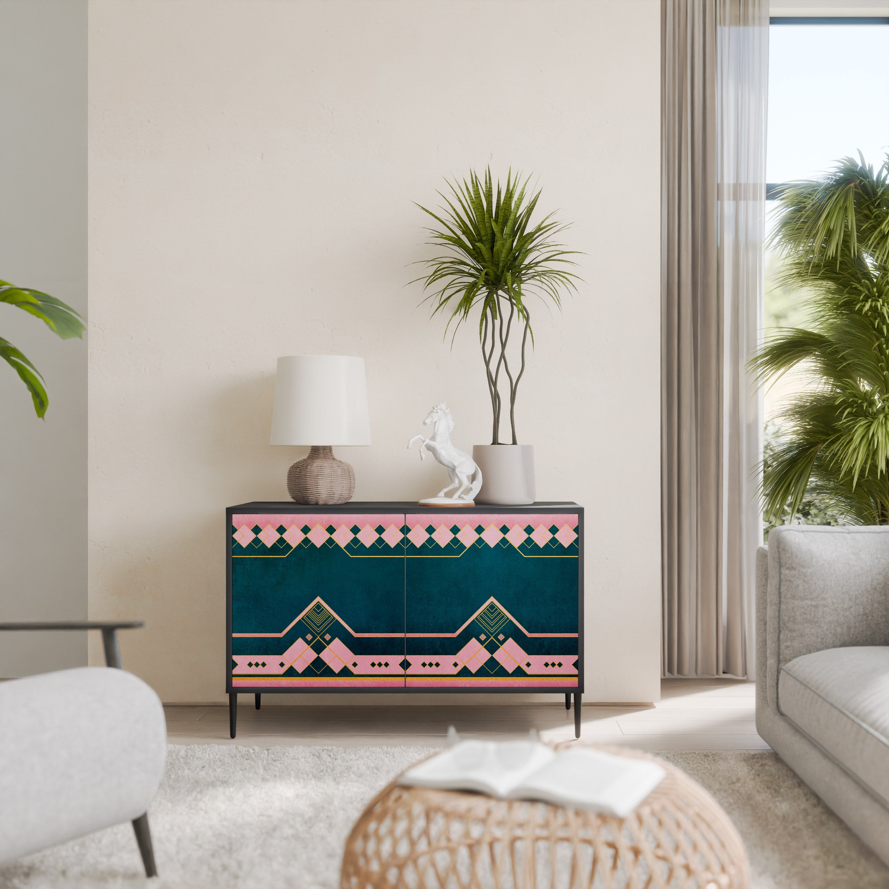 ROYAL COMPOSITION Aparador de 2 Portas em Acabamento Preto