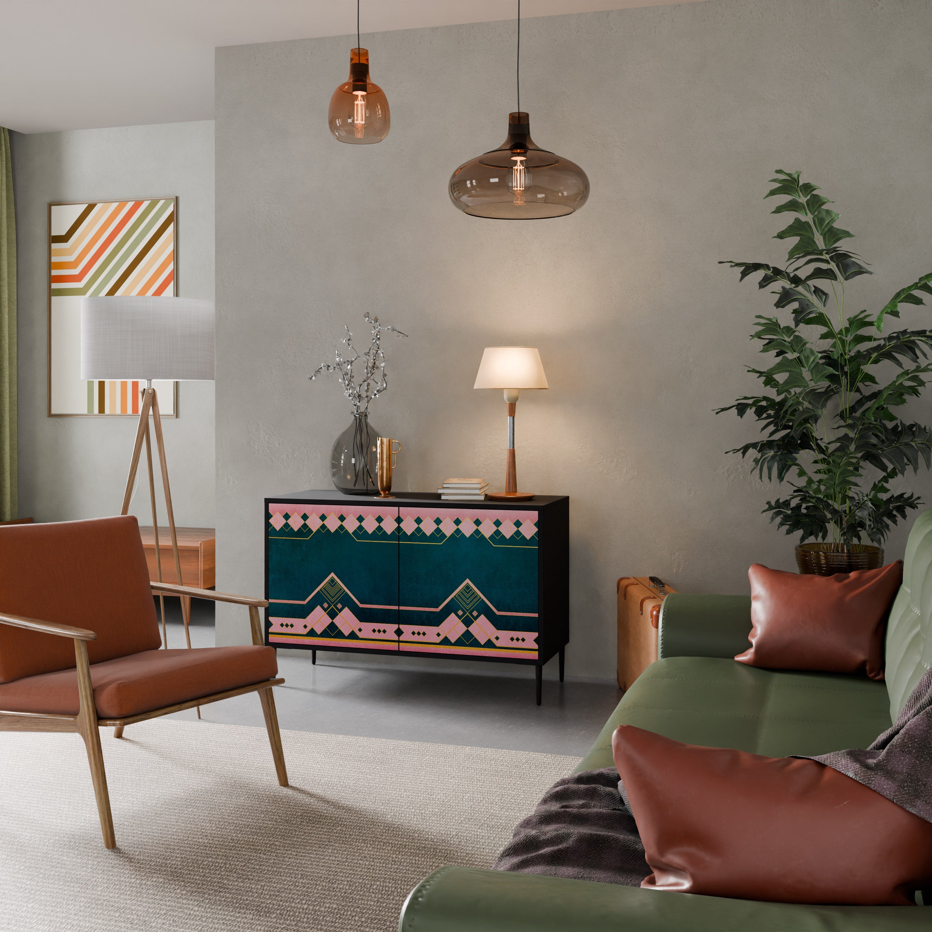 ROYAL COMPOSITION Aparador de 2 Portas em Acabamento Preto