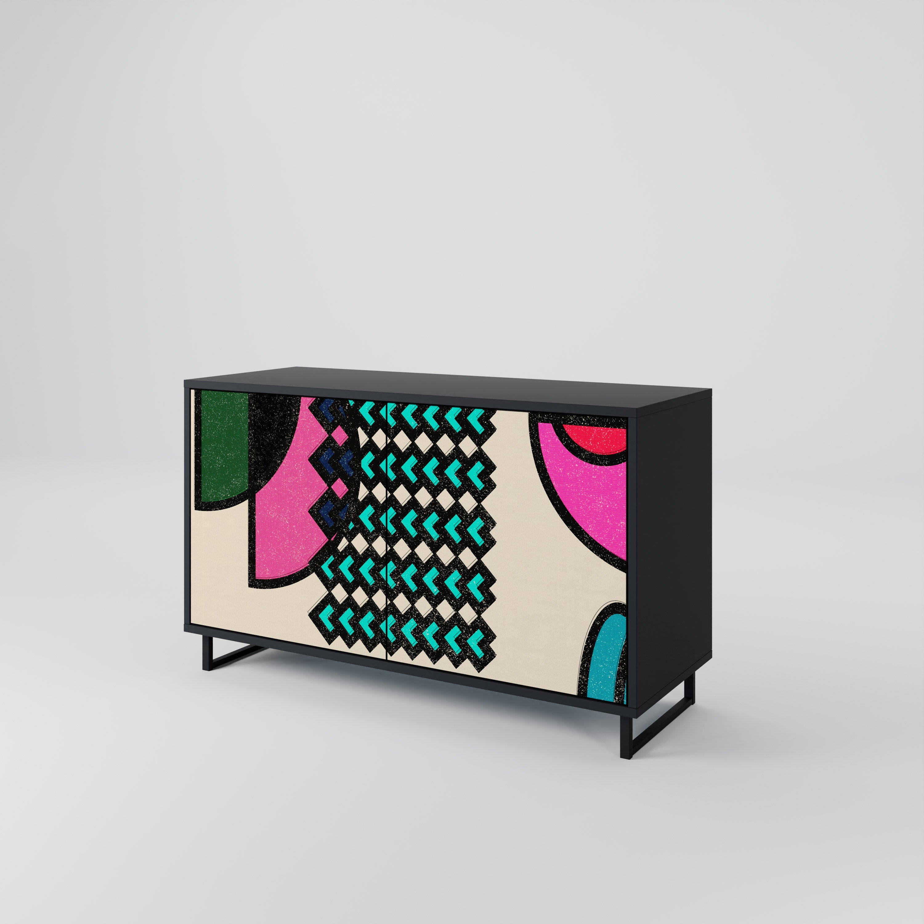 GEOMETRIC RHAPSODY 2-Door Sideboard in Black Finish