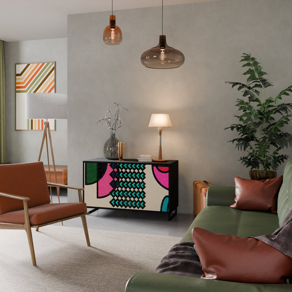 GEOMETRIC RHAPSODY 2-Door Sideboard in Black Finish