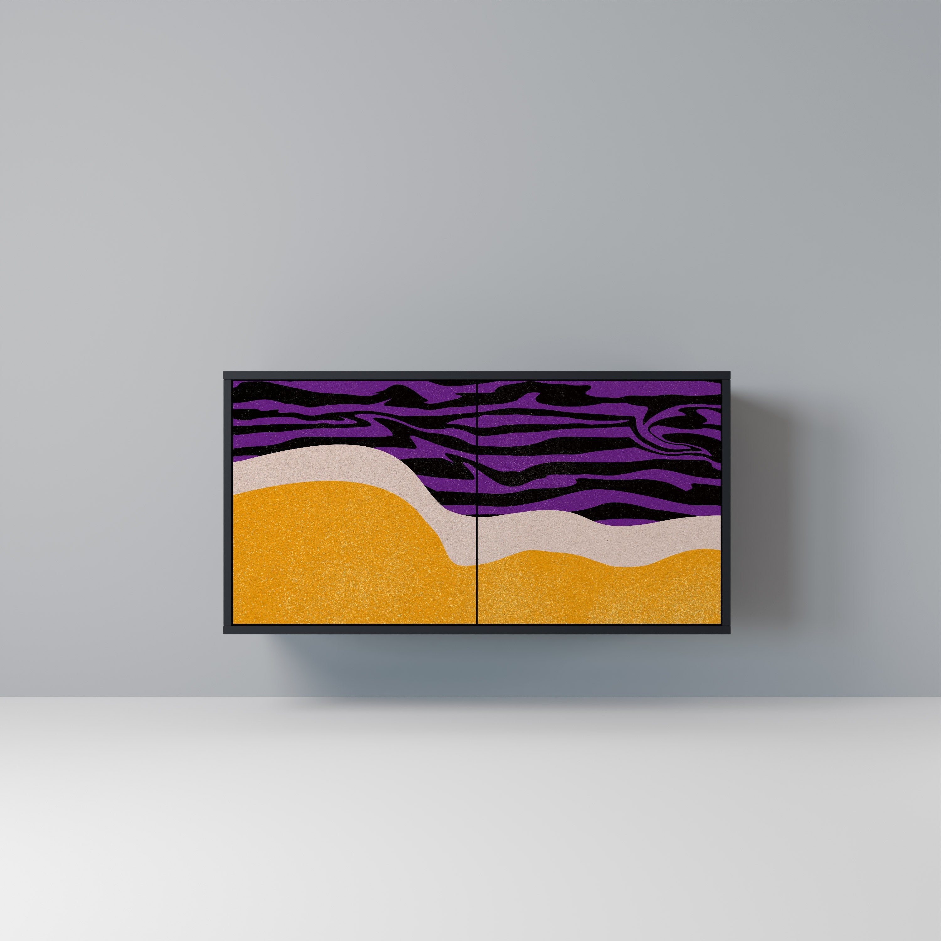 INDEPENDENT BORDER Aparador de 2 Portas em Acabamento Preto