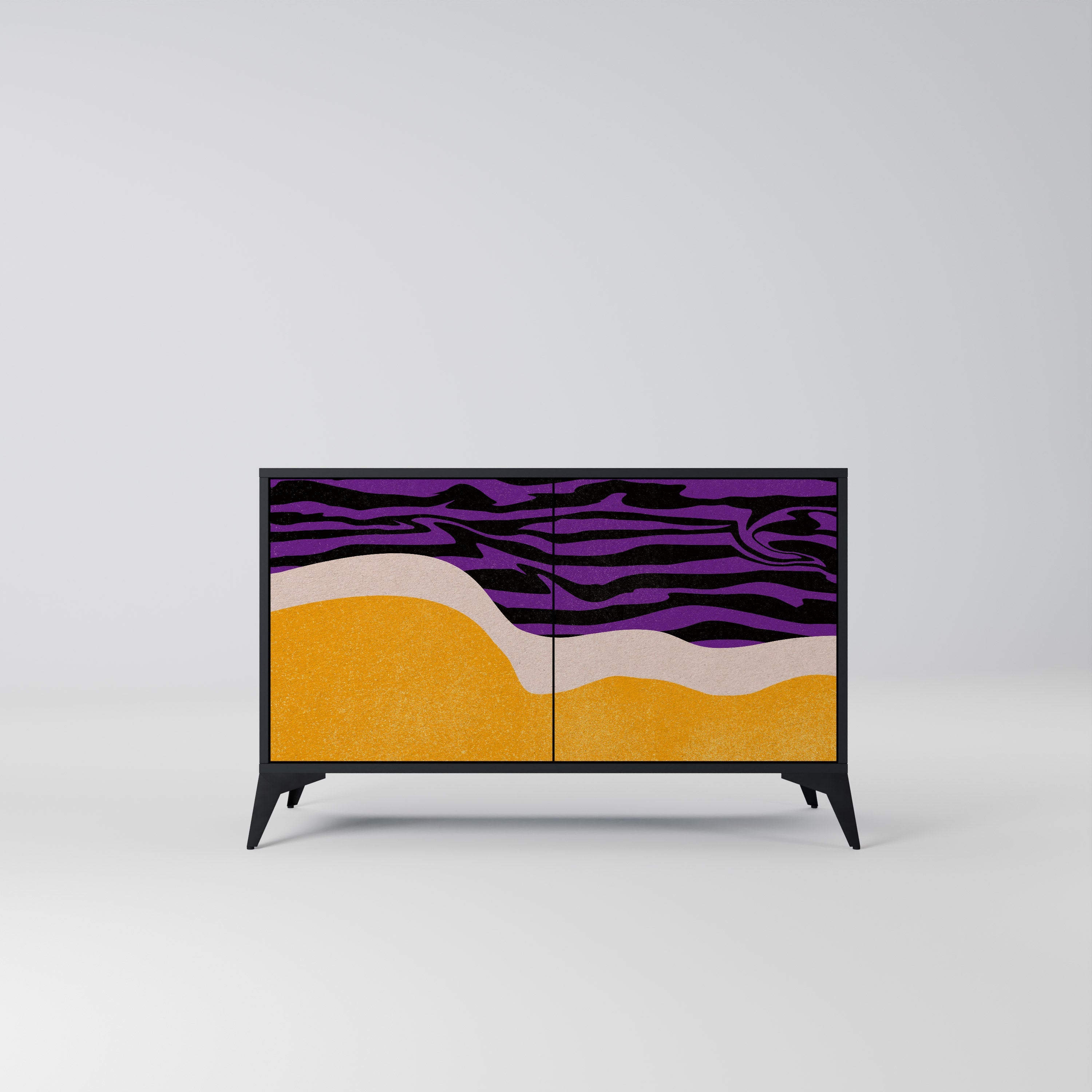 INDEPENDENT BORDER Aparador de 2 Portas em Acabamento Preto