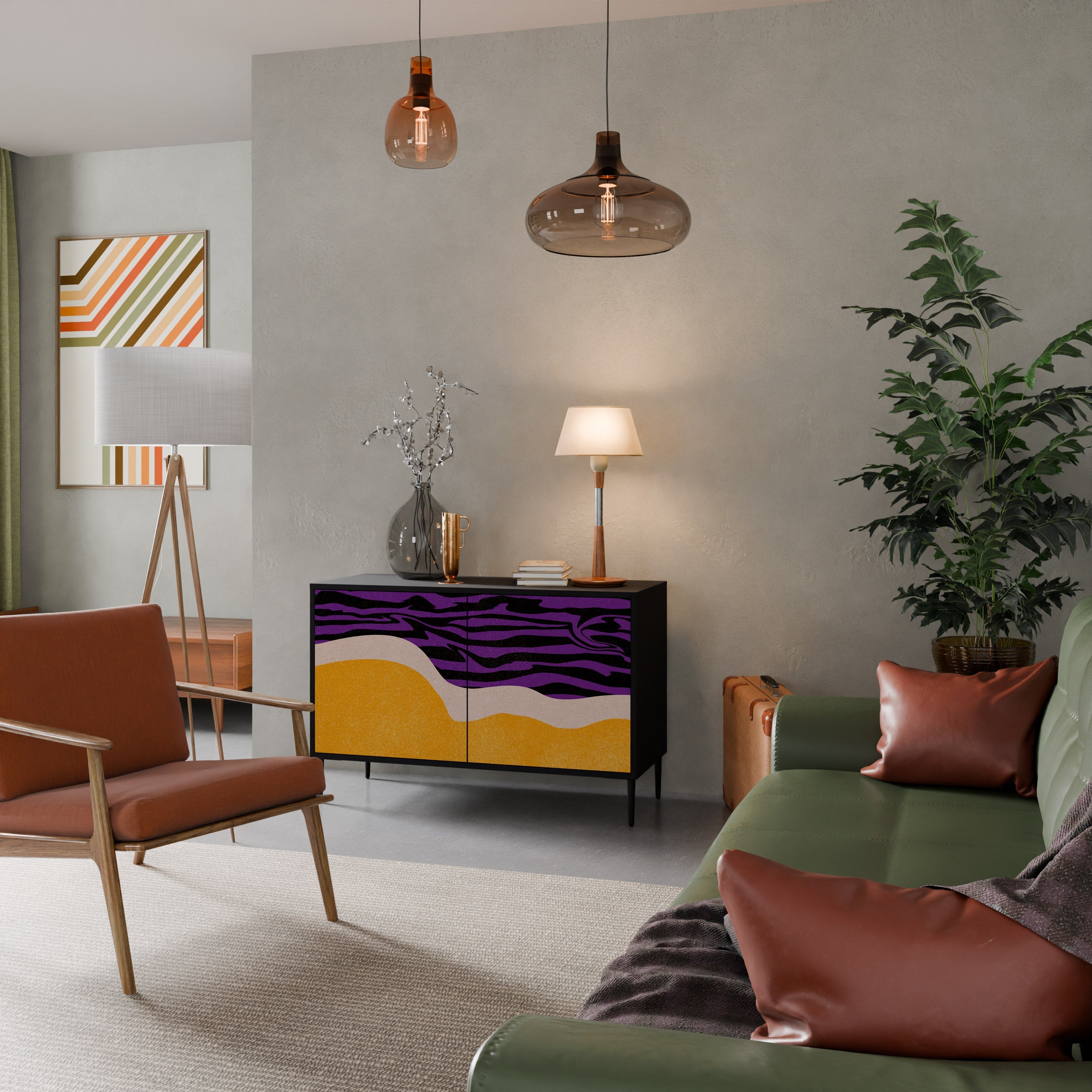 INDEPENDENT BORDER Aparador de 2 Portas em Acabamento Preto