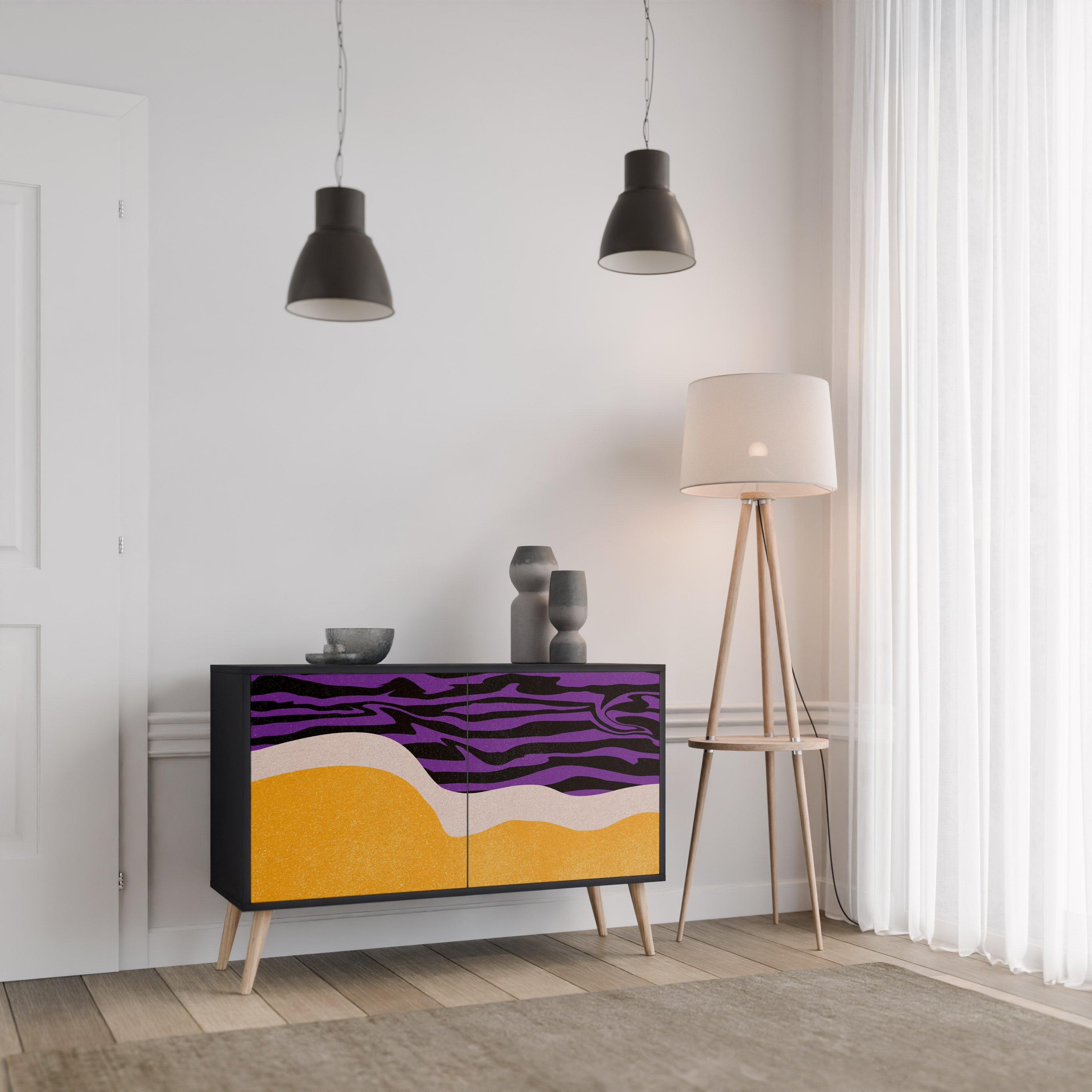 INDEPENDENT BORDER 2-Door Sideboard in Black Finish