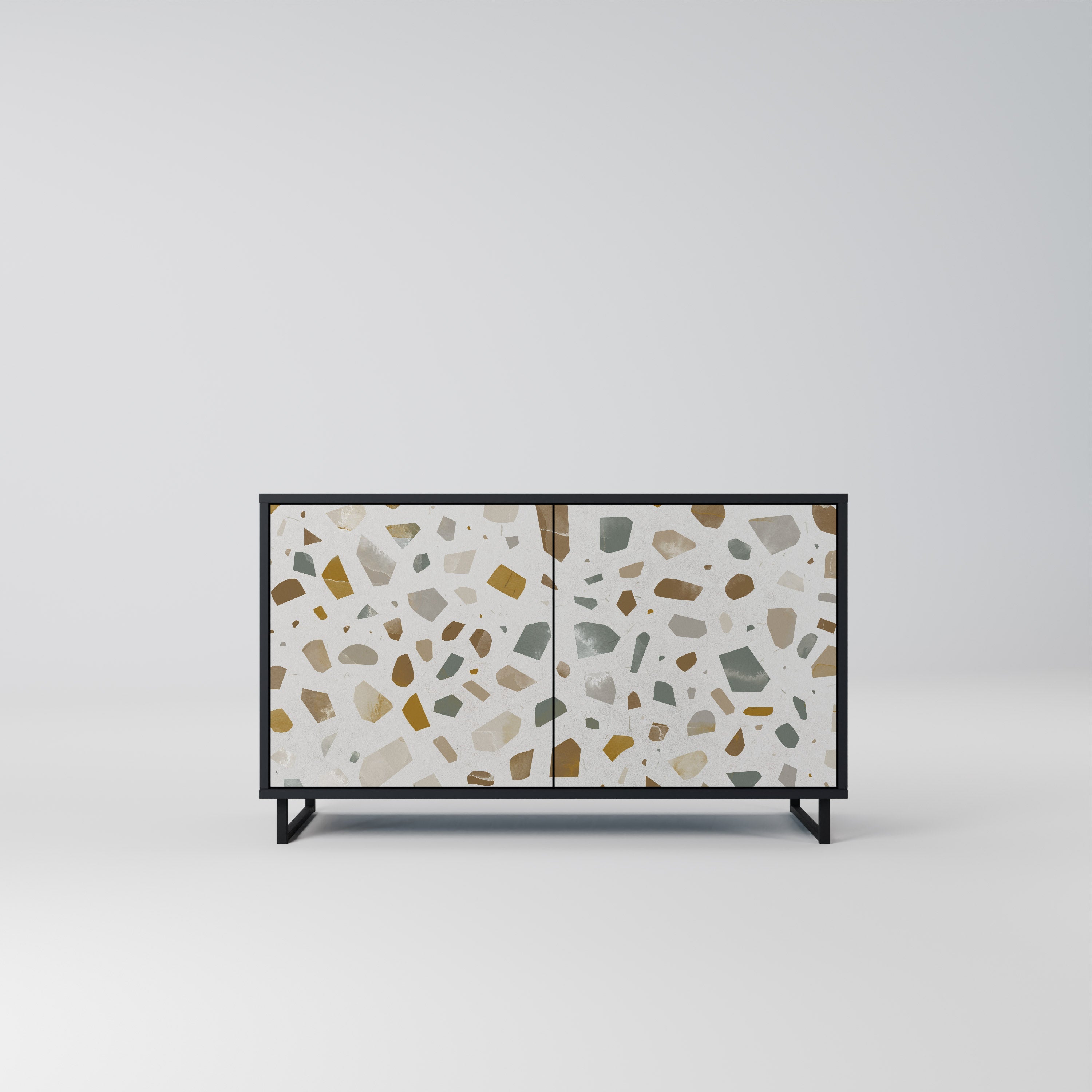 PIECES OF TOMORROW Aparador de 2 Portas em Acabamento Preto