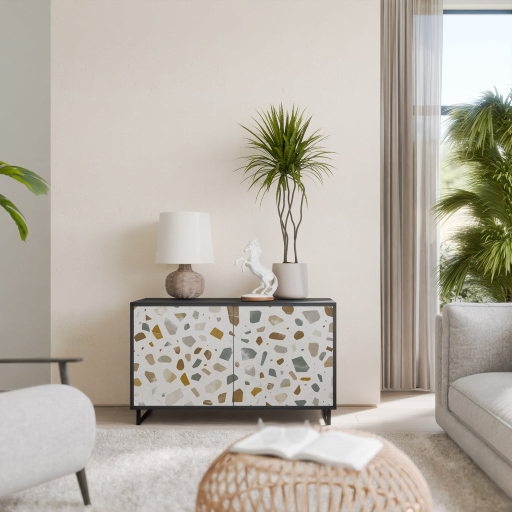 PIECES OF TOMORROW Aparador de 2 Portas em Acabamento Preto