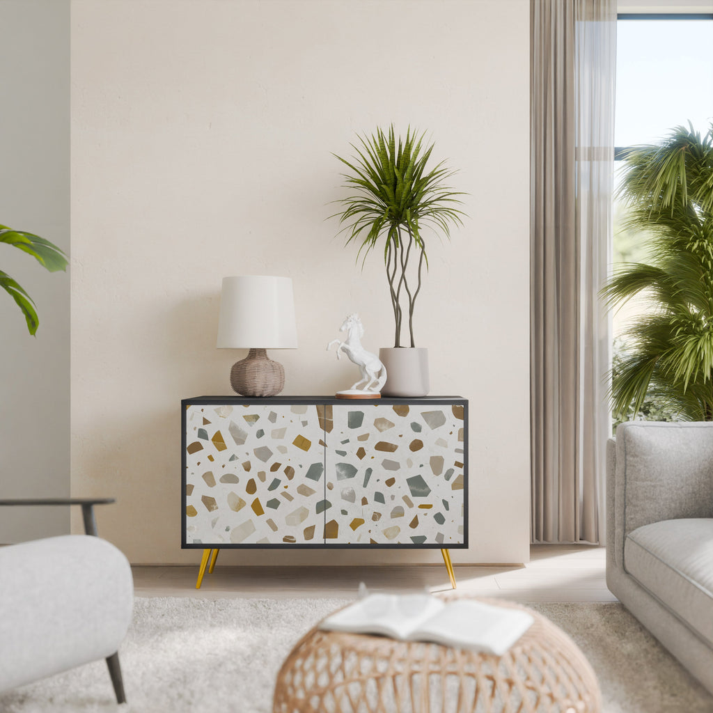 PIECES OF TOMORROW Aparador de 2 Portas em Acabamento Preto