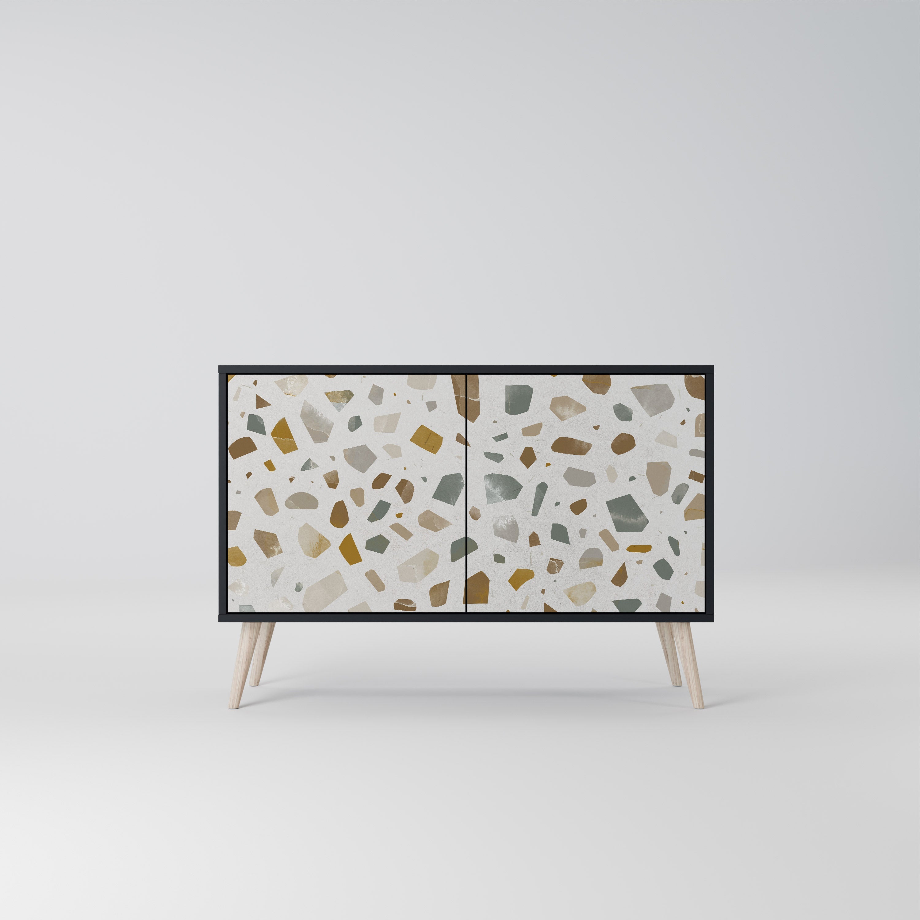 PIECES OF TOMORROW Aparador de 2 Portas em Acabamento Preto