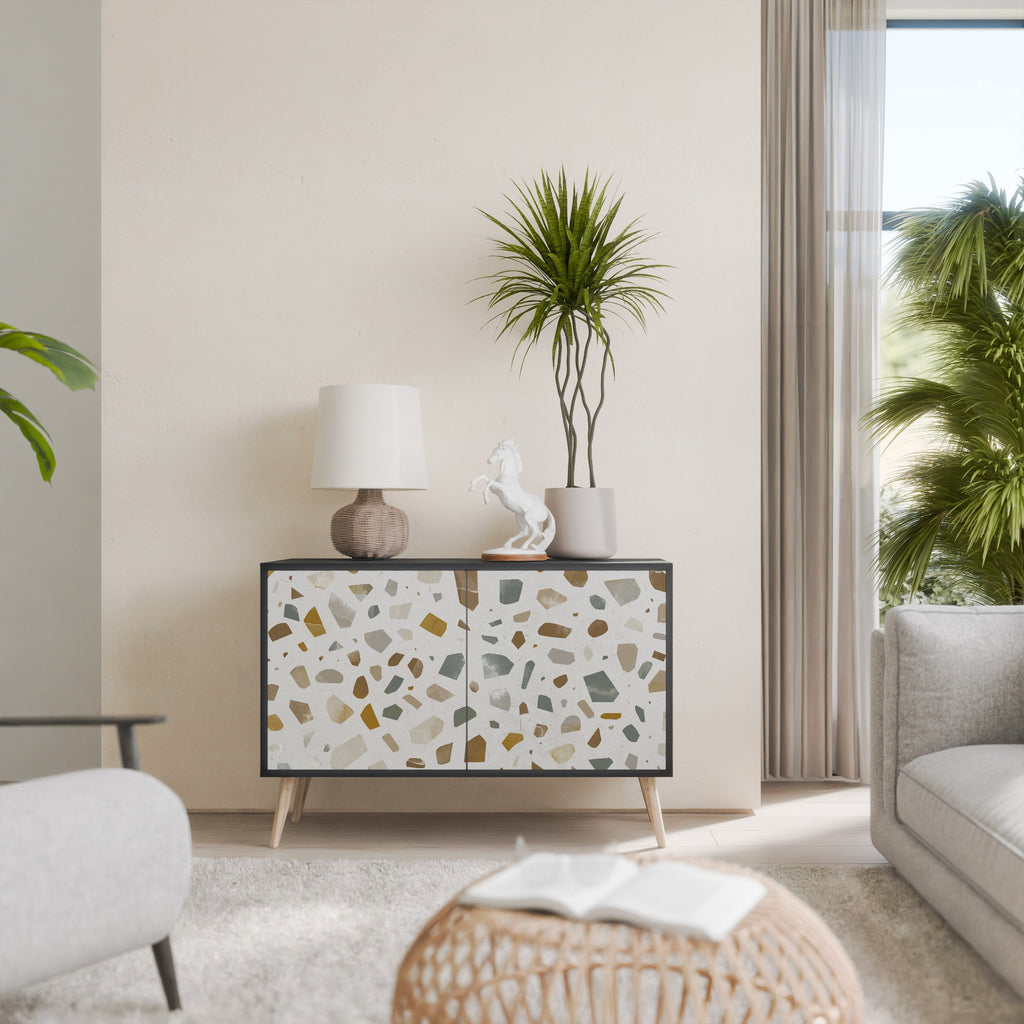 PIECES OF TOMORROW Aparador de 2 Portas em Acabamento Preto