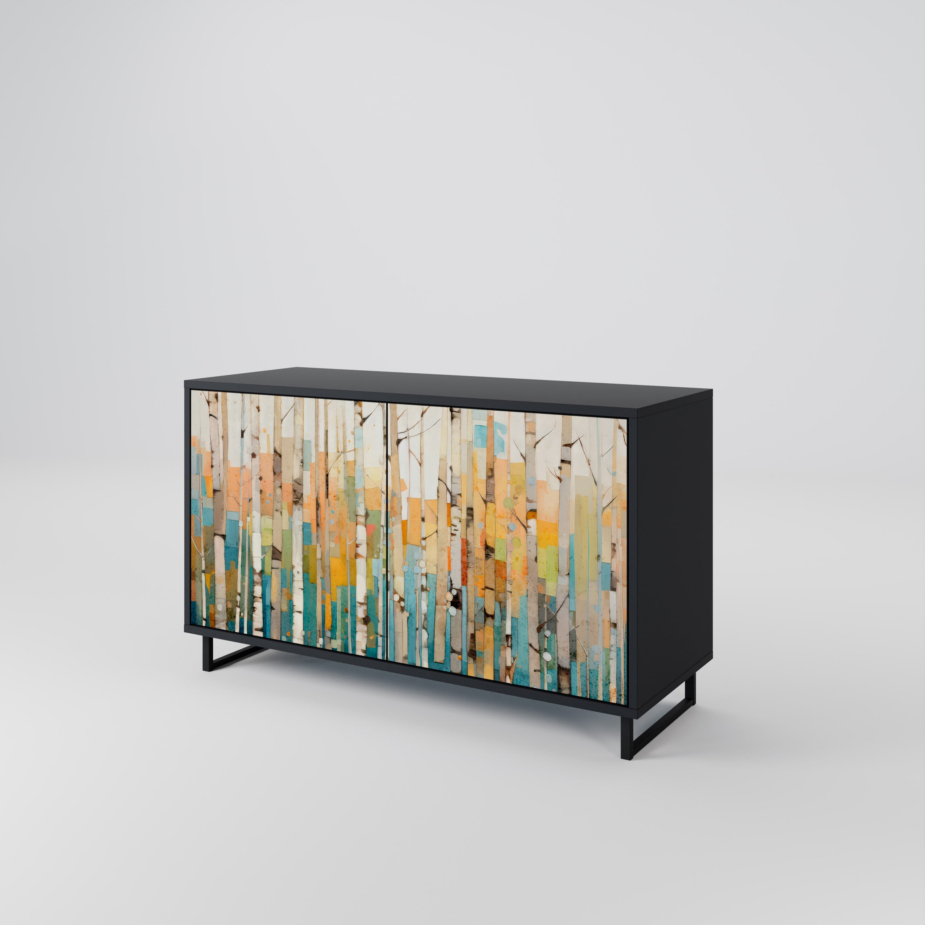 BIRCH KALEIDOSCOPE 2-Door Sideboard in Black Finish