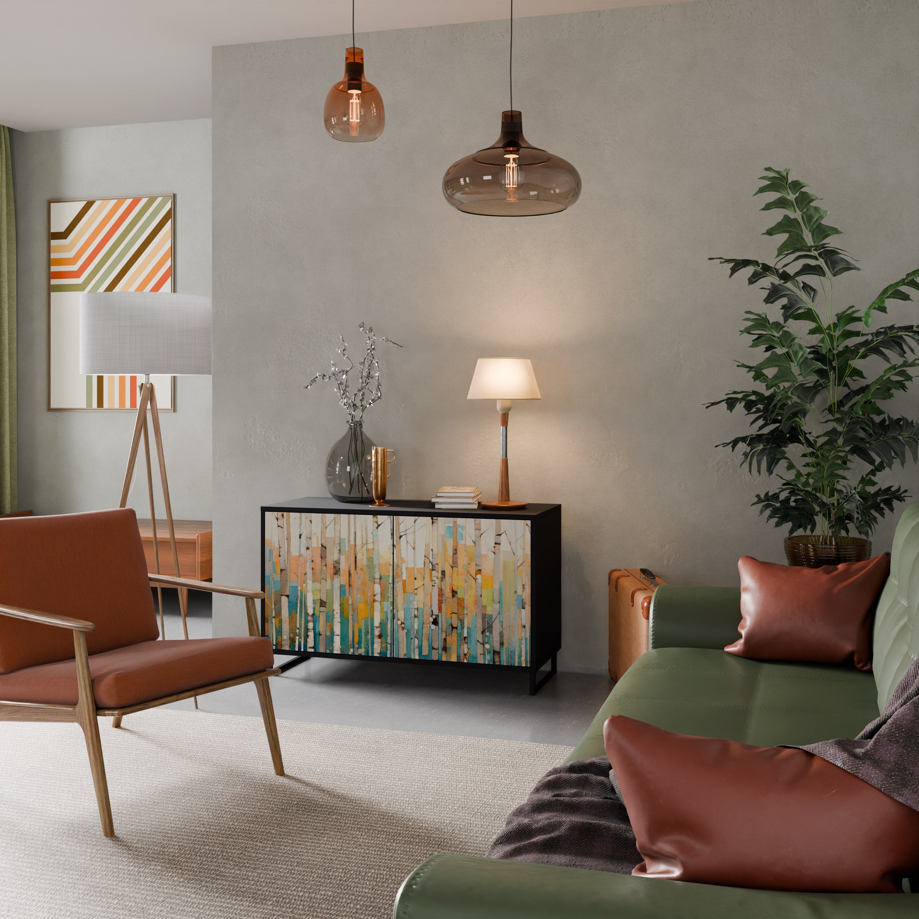 BIRCH KALEIDOSCOPE 2-Door Sideboard in Black Finish