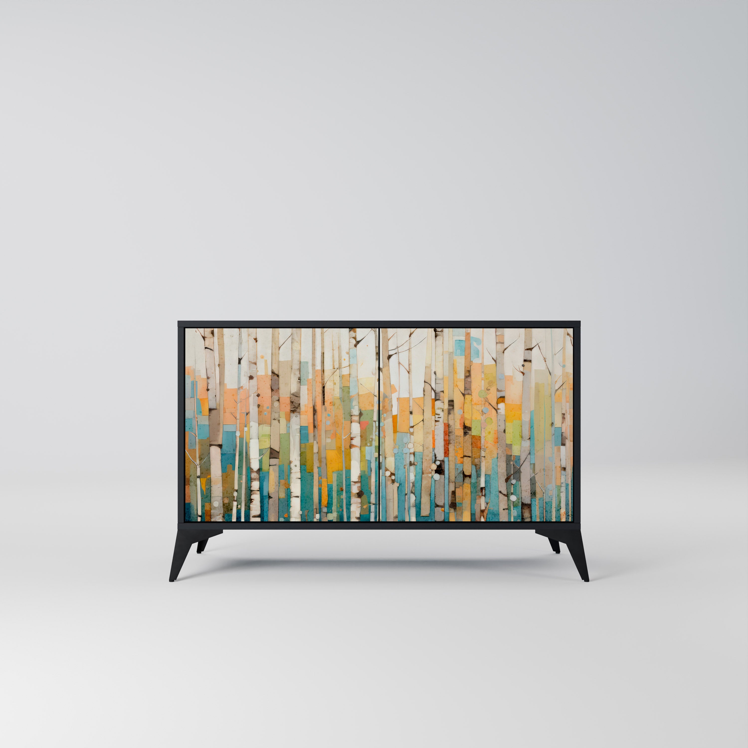 BIRCH KALEIDOSCOPE Aparador de 2 Portas em Acabamento Preto