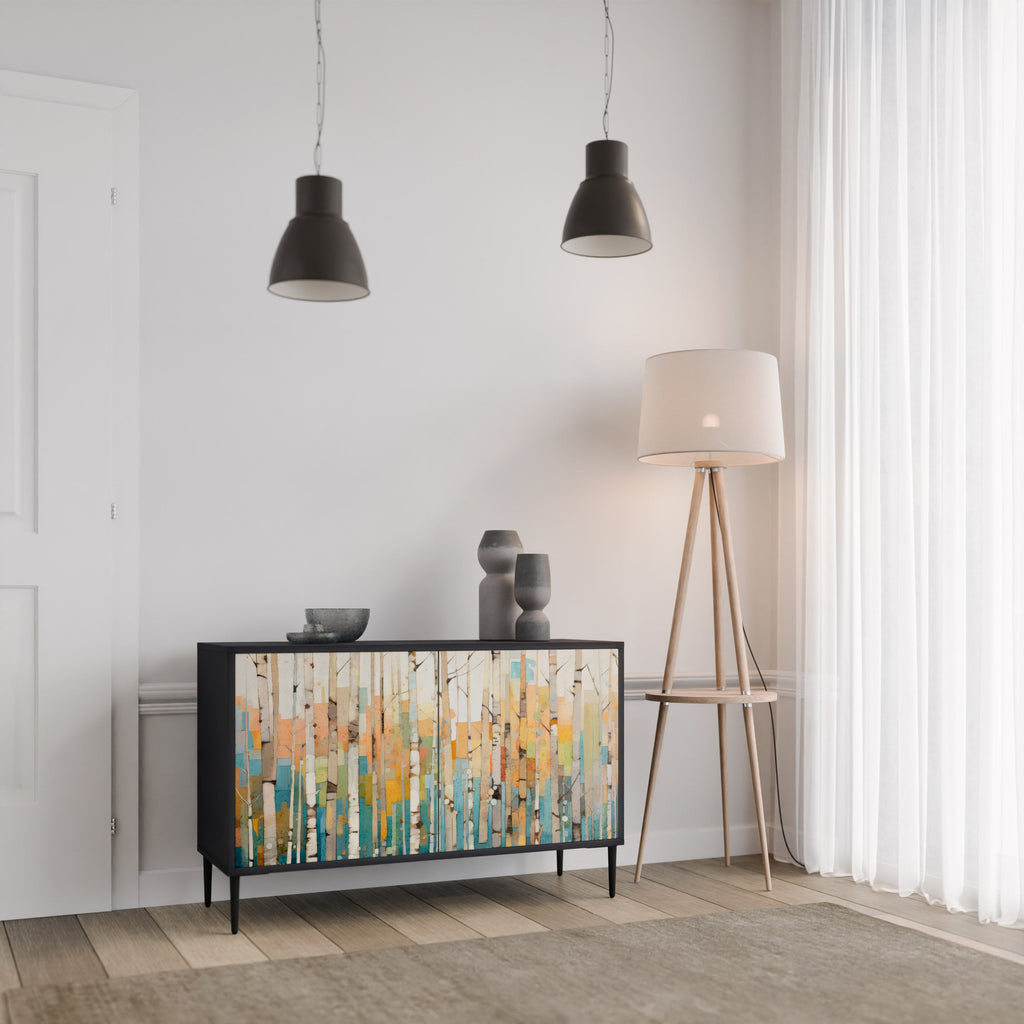 BIRCH KALEIDOSCOPE 2-Door Sideboard in Black Finish