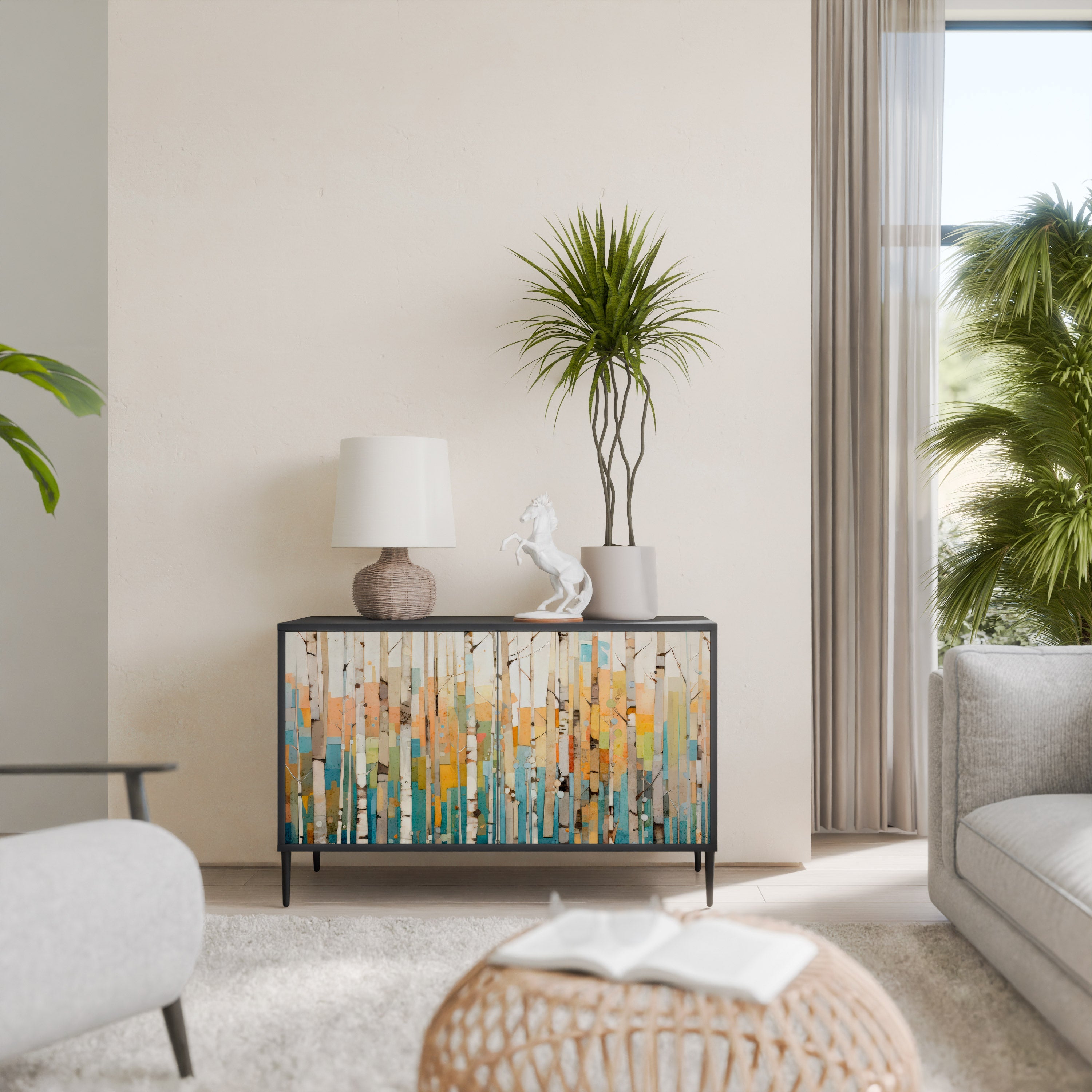 BIRCH KALEIDOSCOPE Aparador de 2 Portas em Acabamento Preto