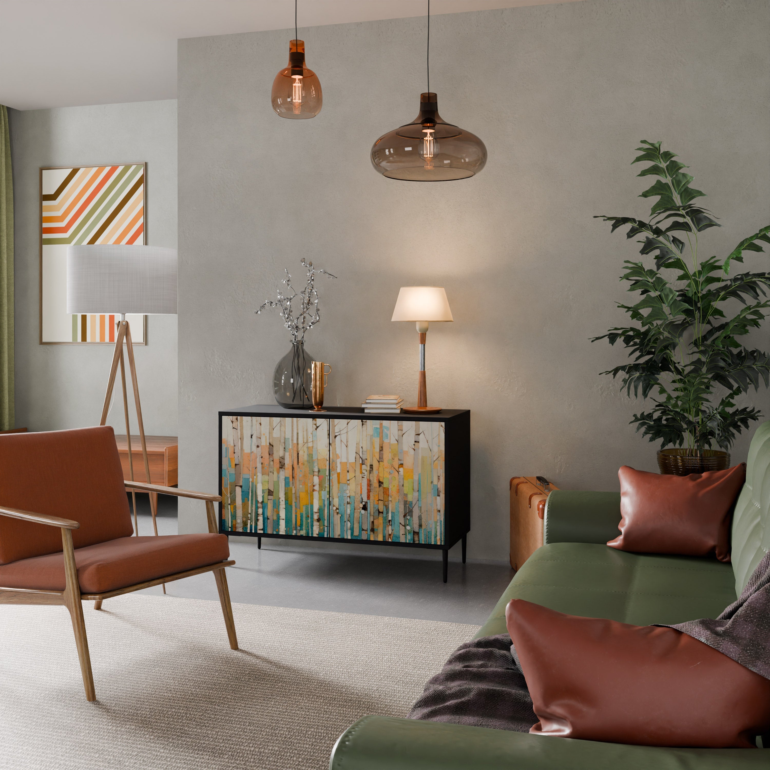 BIRCH KALEIDOSCOPE Aparador de 2 Portas em Acabamento Preto