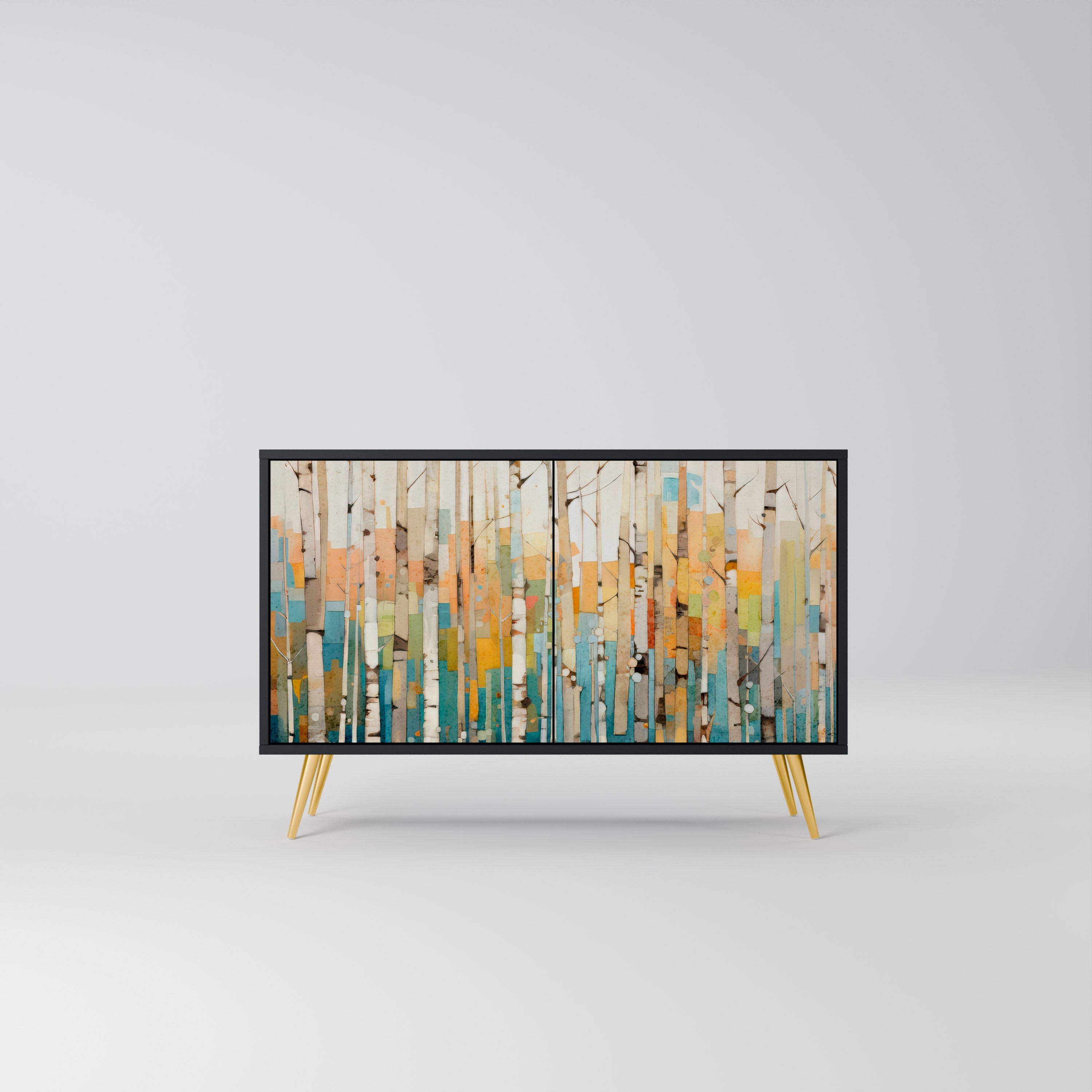 BIRCH KALEIDOSCOPE Aparador de 2 Portas em Acabamento Preto