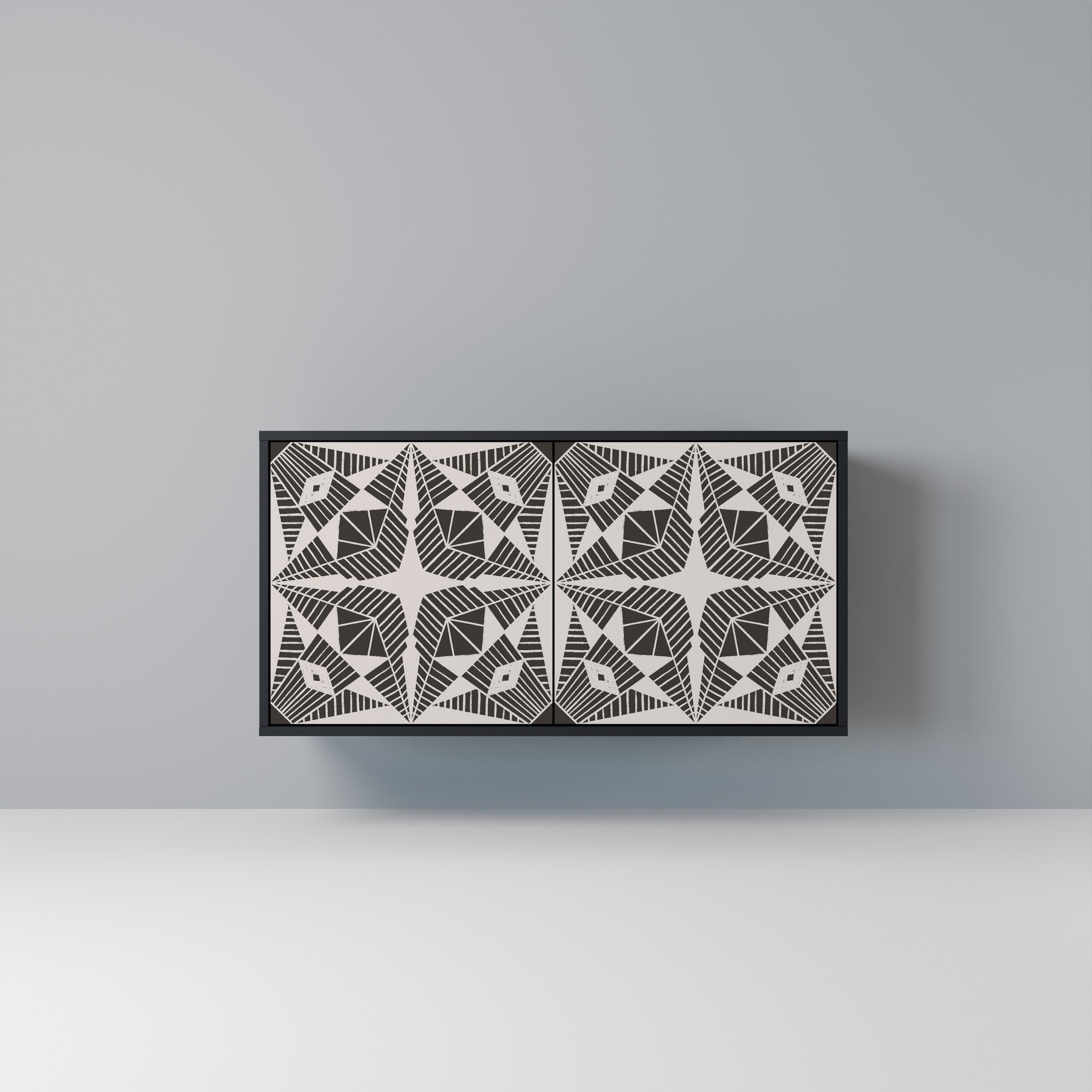 MONOCHROME NEXUS Aparador de 2 Portas em Acabamento Preto