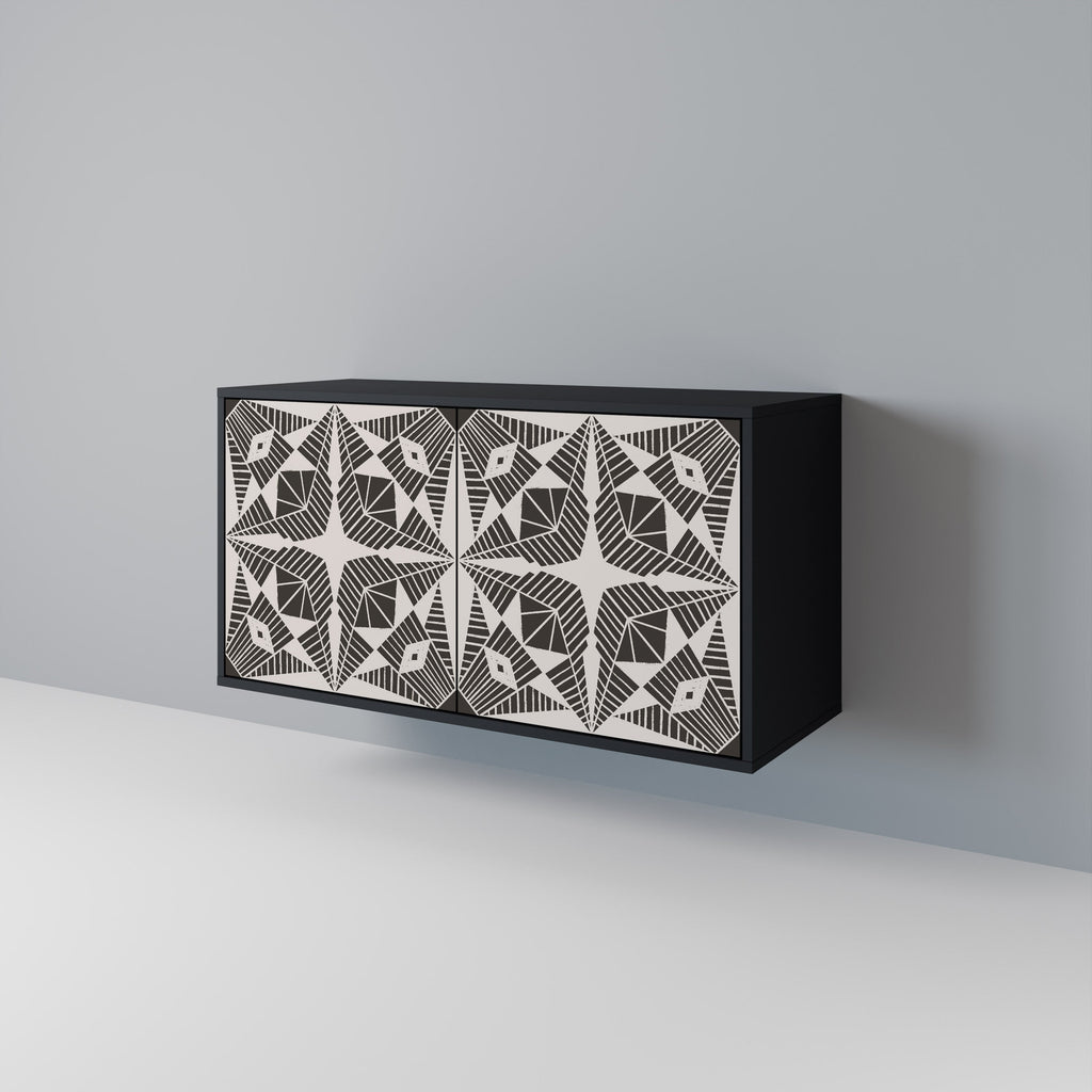 MONOCHROME NEXUS Aparador de 2 Portas em Acabamento Preto