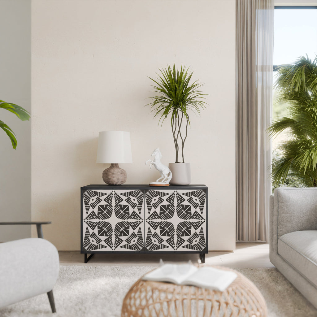 MONOCHROME NEXUS Aparador de 2 Portas em Acabamento Preto