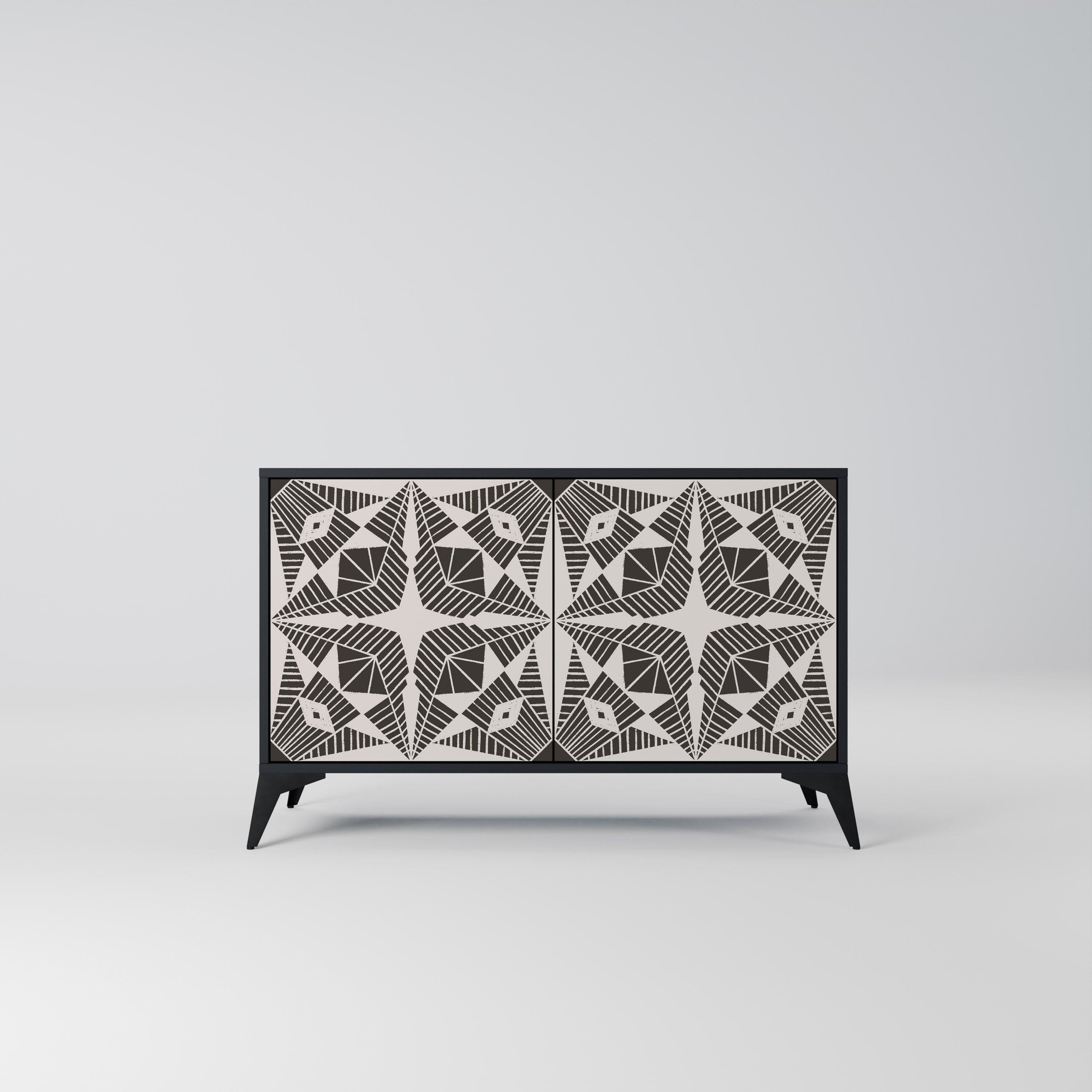 MONOCHROME NEXUS Aparador de 2 Portas em Acabamento Preto