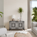 MONOCHROME NEXUS Aparador de 2 Portas em Acabamento Preto