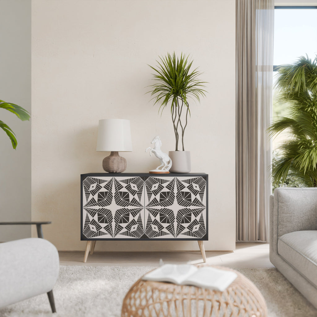 MONOCHROME NEXUS Aparador de 2 Portas em Acabamento Preto