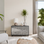 GRAIN LINES Aparador de 2 Portas em Acabamento Preto