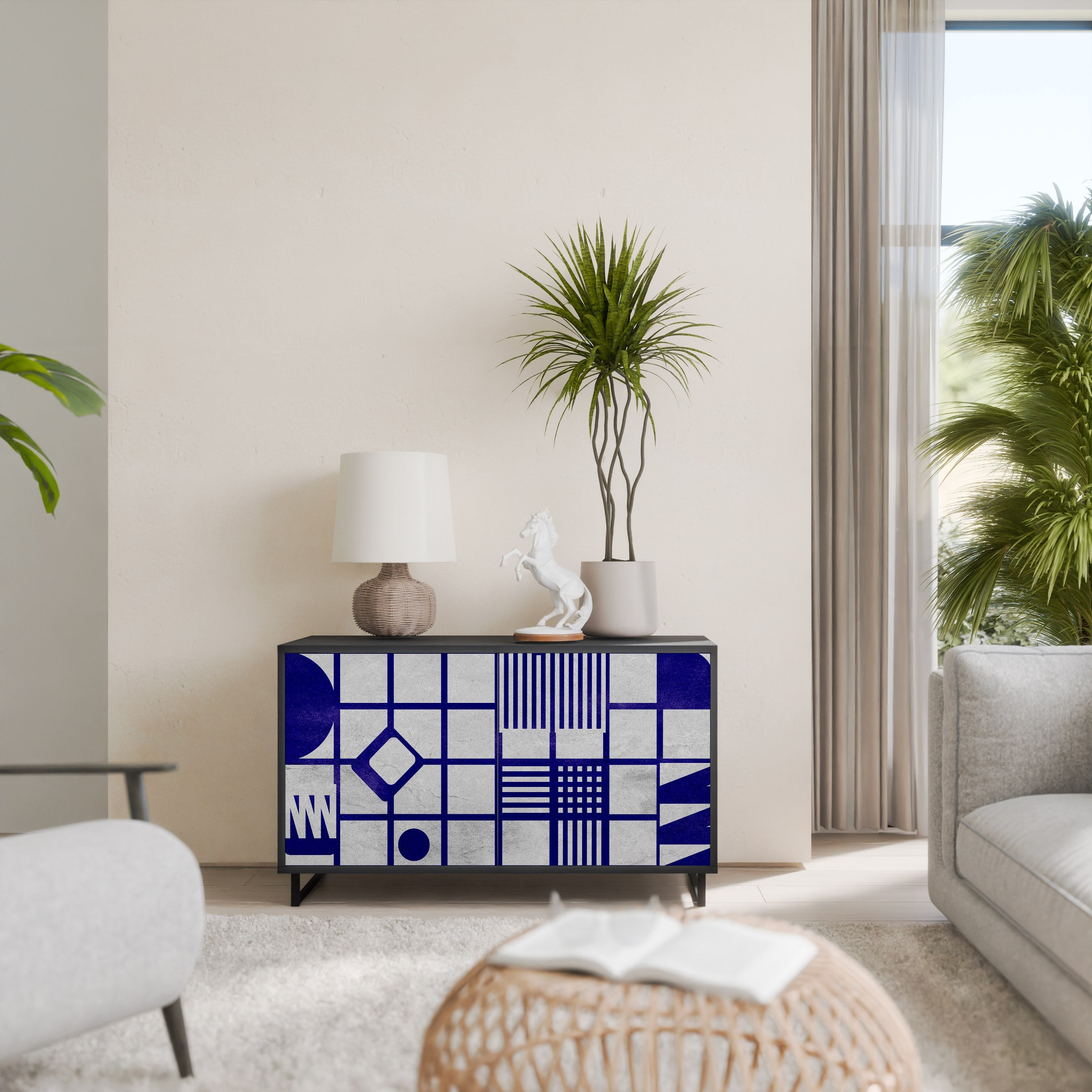 THE RIGHT PLACES Aparador de 2 Portas em Acabamento Preto