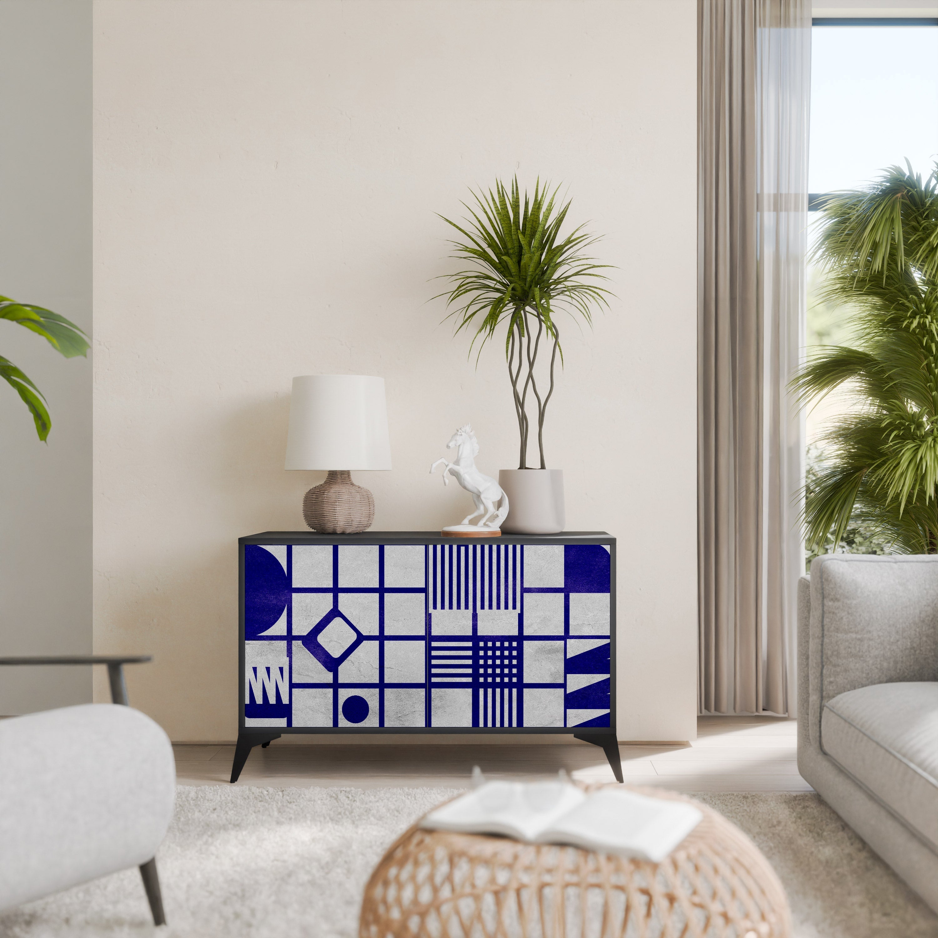 THE RIGHT PLACES Aparador de 2 Portas em Acabamento Preto