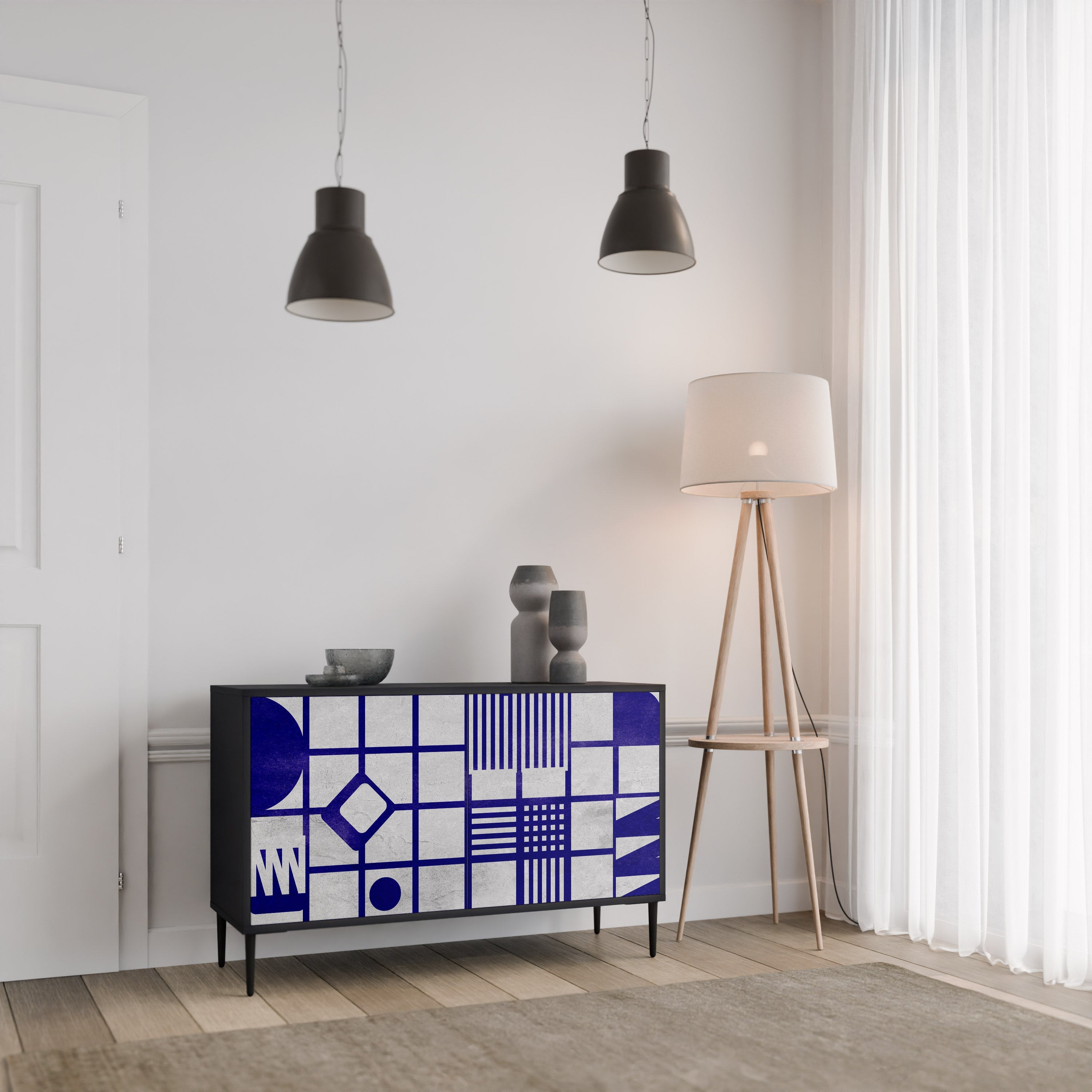 THE RIGHT PLACES Aparador de 2 Portas em Acabamento Preto