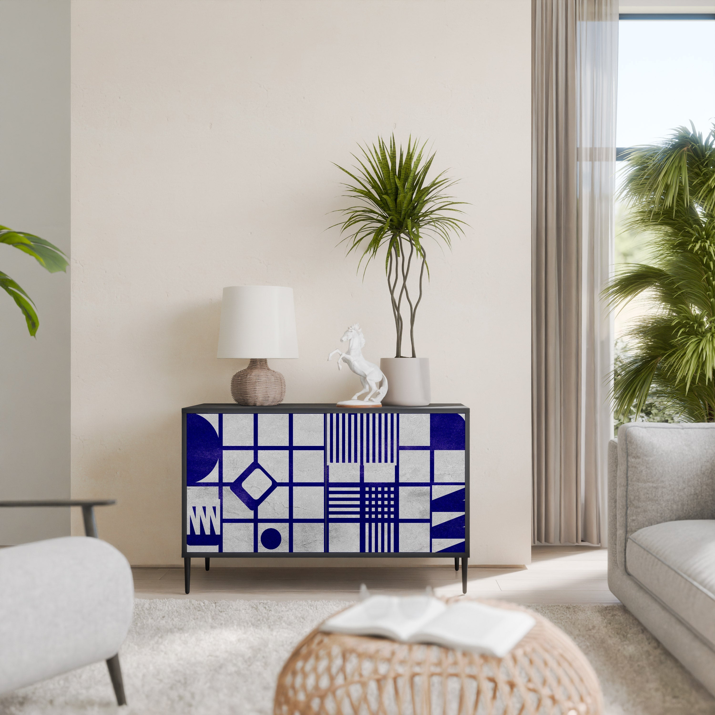 THE RIGHT PLACES Aparador de 2 Portas em Acabamento Preto